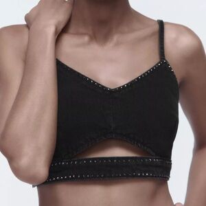 ZARA nwt denim crop top